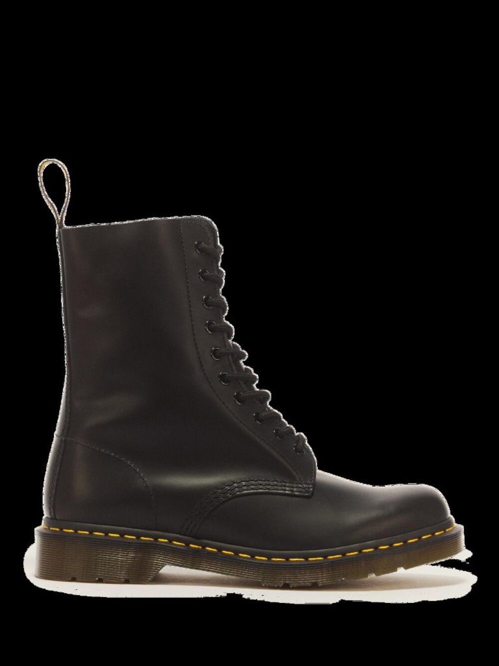 NWT DR. MARTENS 1490 Black Smooth Leather 10-Eye Boot Size 8 US / 6 UK